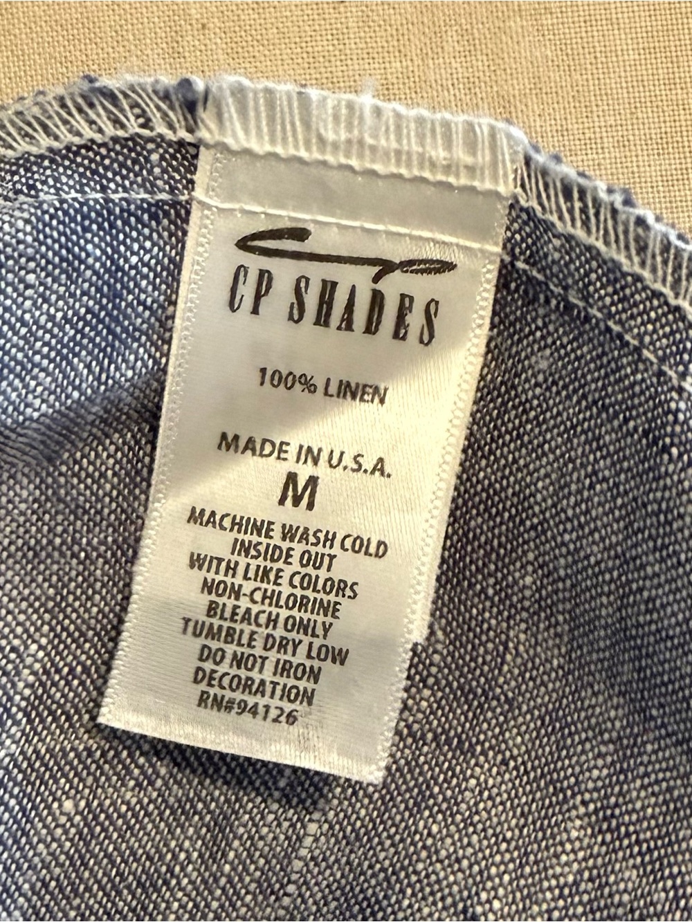 CP Shades LIKE NEW Blue Mini Swing Dress/Tunic 100% Linen - Sz  M - Picture 5 of 5